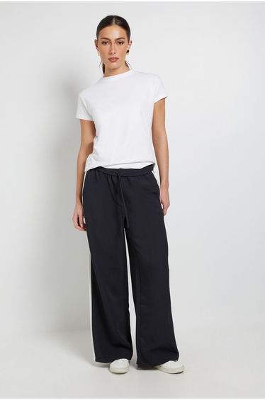 Side Stripe Wide Leg Drawstring Trouser