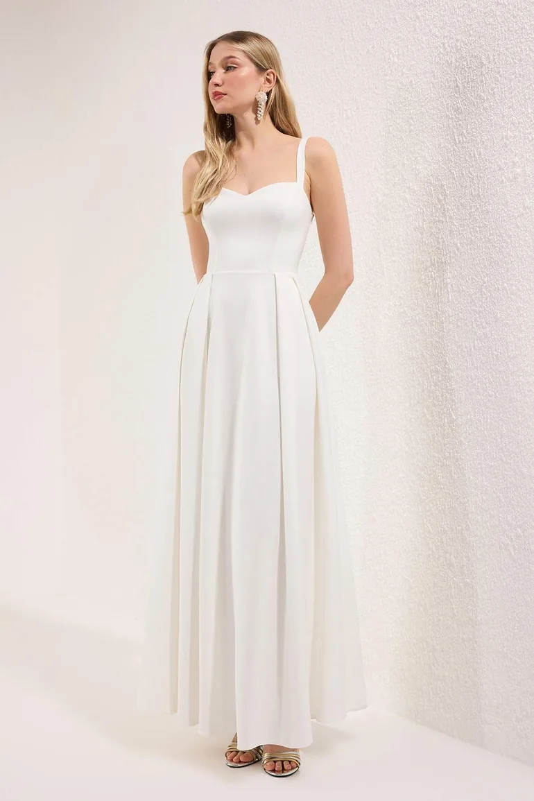 white graduation dress with bow in the back Always And Forever Bow Back Midi Dress White