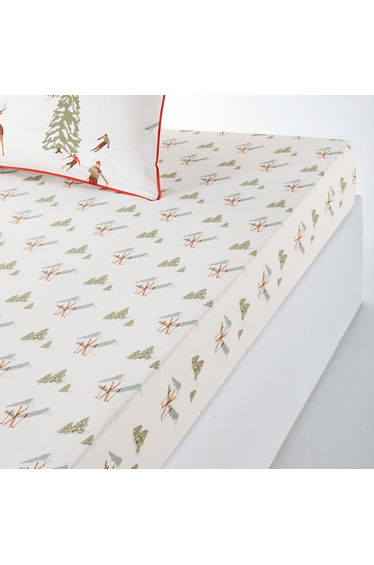 St Moritz Alpine 100% Cotton Percale 200 Thread Count 30cm Fitted Sheet