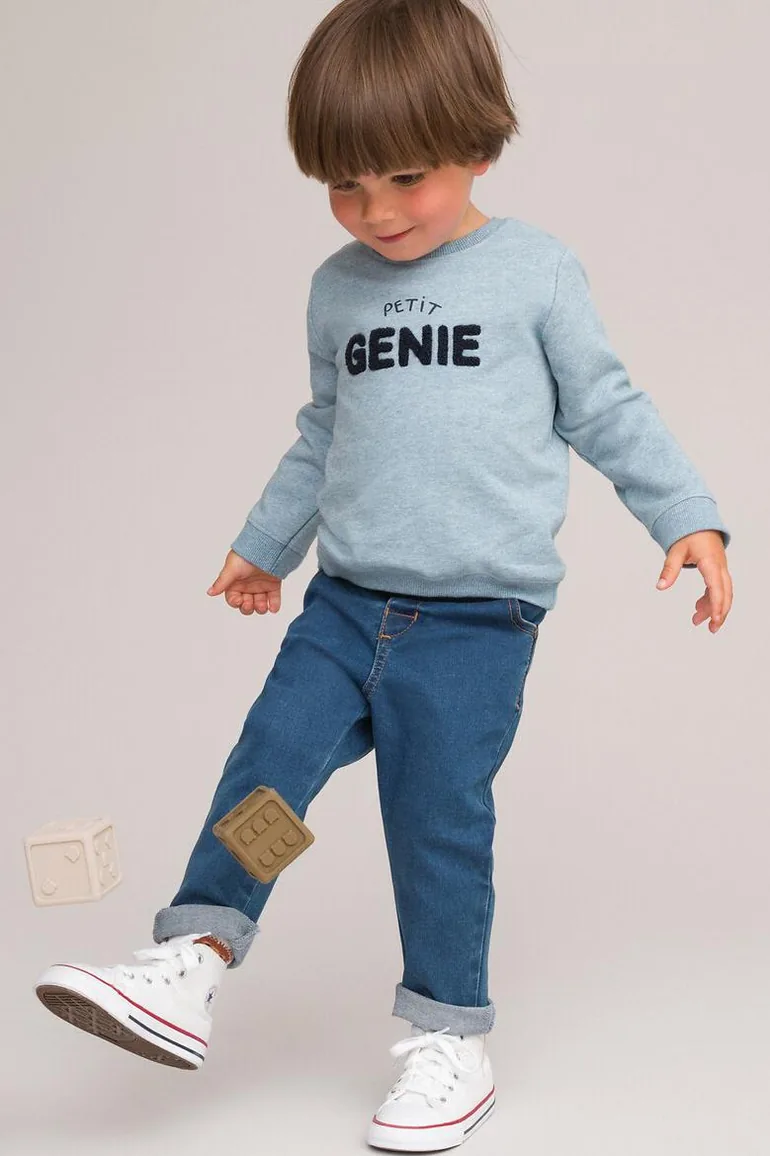 Cotton Mix Sweatshirt with Press-Stud Back