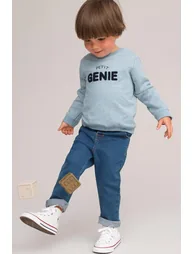 Cotton Mix Sweatshirt with Press-Stud Back