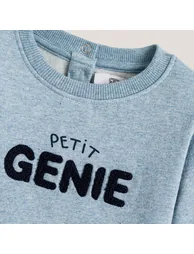 Cotton Mix Sweatshirt with Press-Stud Back - 4
