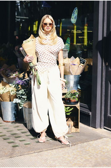 Twill Elasticated Cuff Trouser - ecru