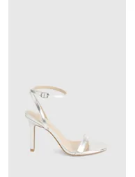Wide Fit Metallic Barely There Heels - silver - 2
