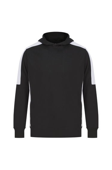 Finden & Hales Adult Contrast Panel Hoodie - Black/White