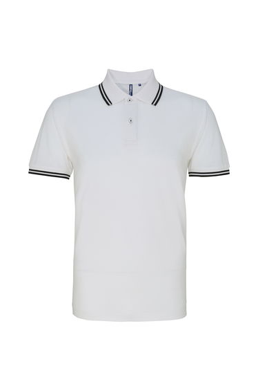 Asquith & Fox Mens Classic Fit Tipped Polo Shirt - White/Black