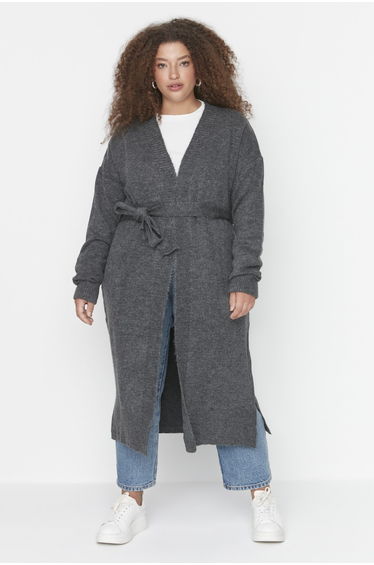 Anthracite Oversized Knitwear Cardigan