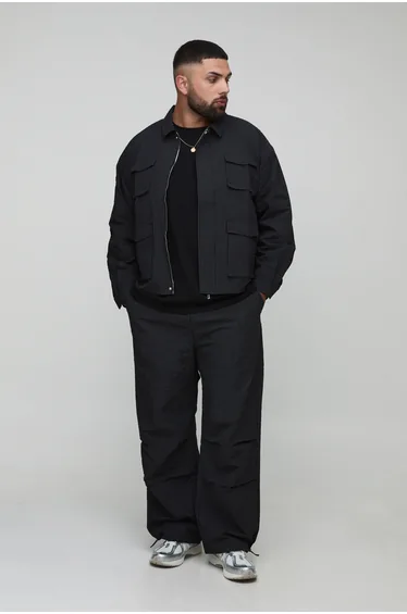 شاكيت بوهو مان أسود - للمقاسات الكبيرة