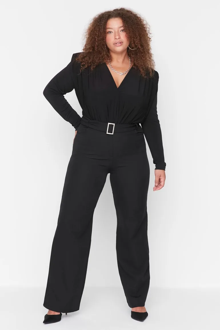 Plus Size Pants - Black - Wide leg - 1