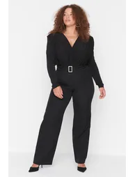 Plus Size Pants - Black - Wide leg