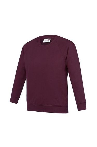 Awdis Childrens/Kids Academy Raglan Sweatshirt - Burgundy