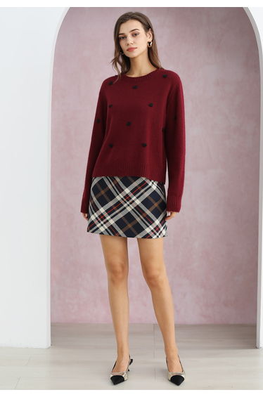 Trendy Plaid Mini Bud Skirt