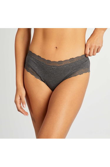 Pack of 3 fine rib shorties GREY