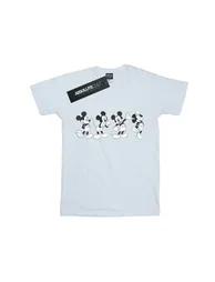 Disney Girls Mickey Mouse Four Emotions Cotton T-Shirt - White - 1