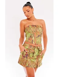 Column Mini Skirt with Animal Prints - 3