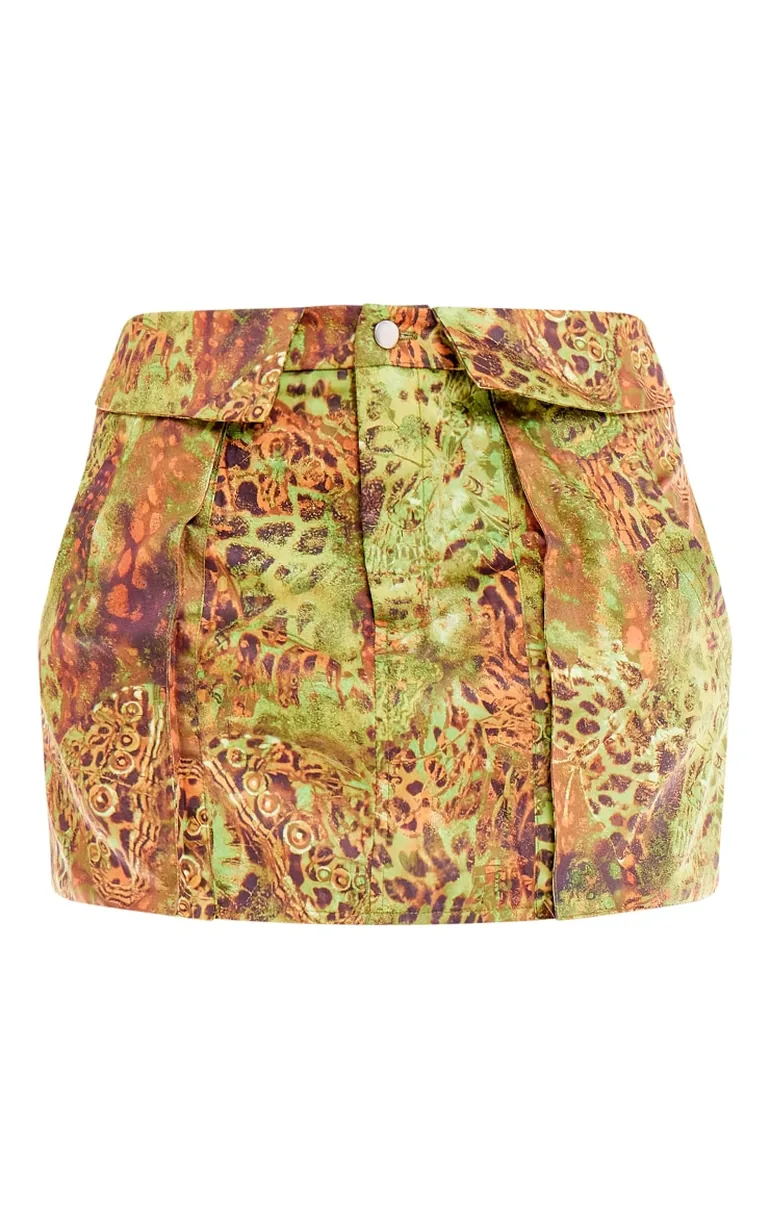 Column Mini Skirt with Animal Prints - 5