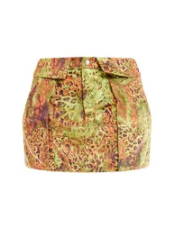 Column Mini Skirt with Animal Prints - 5