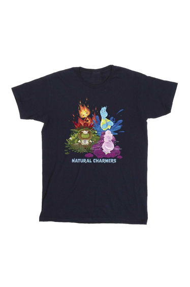 Elemental Girls Natural Charmers Cotton T-Shirt - Navy Blue