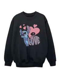 Lilo & Stitch Boys Love Hearts Sweatshirt - Black - 1
