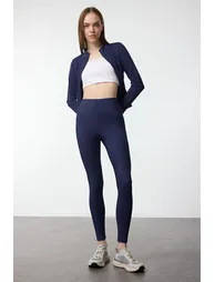 Sports Leggings - Navy blue - High Waist