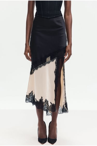 Bess Lace Satin Skirt