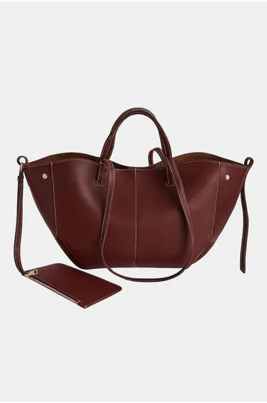 Claret Red Women's Wallet Pole Hand and Shoulder Bag