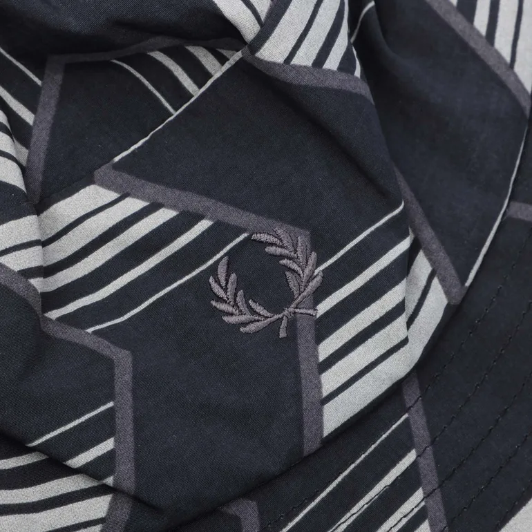 Accessories Fred Perry Chevron Stripe Bucket Hat in Black - 2