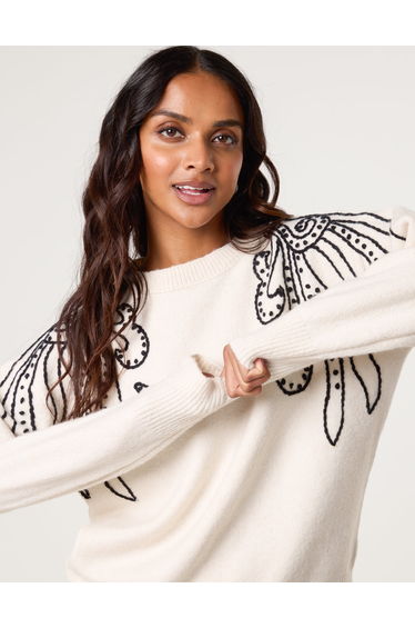 Embroidery Shoulder Detailing Jumper