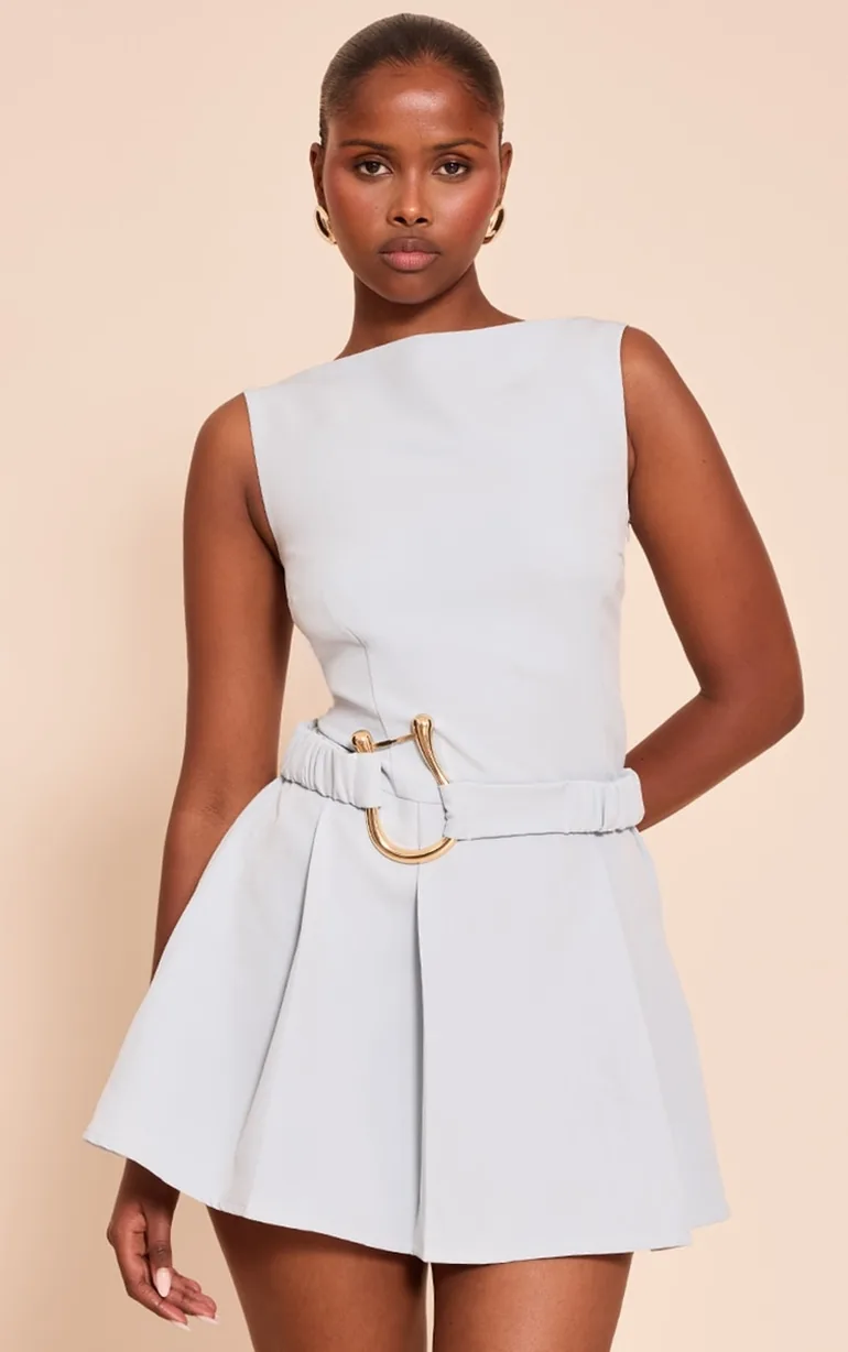 side pleated shift dress Lopecy-Sta Women's Midi Dress V Neck Roll Tab 3/4 Sleeve Linen Blend Loose Pleated Casual Shift Dress with Side Pockets Lightweight Breathable Summer Sundress