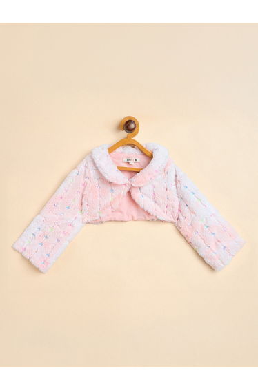 Girls Pink Faux Fur Bolero Shrug