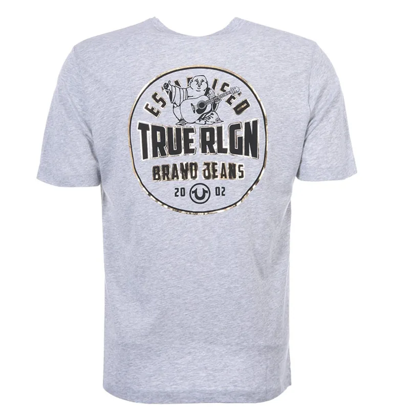 Men's True Religion TRBJ 2002 Crew Neck T-Shirt in Grey - 1