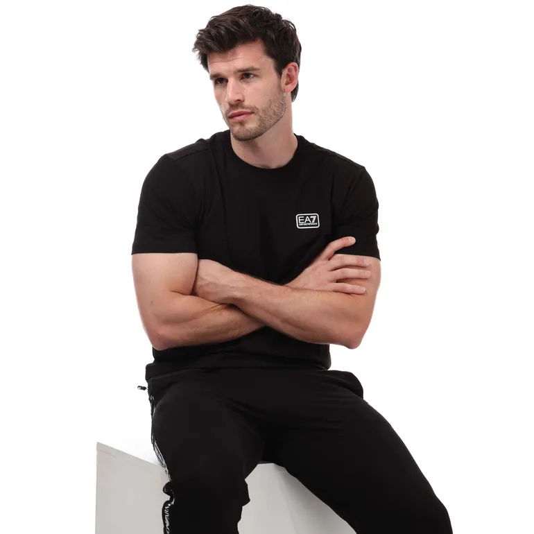 Men's Emporio Armani EA7 Box Logo T-Shirt in Black - 3