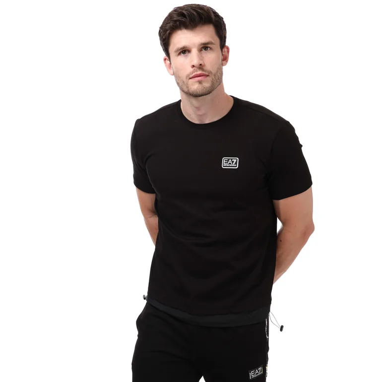 Men's Emporio Armani EA7 Box Logo T-Shirt in Black