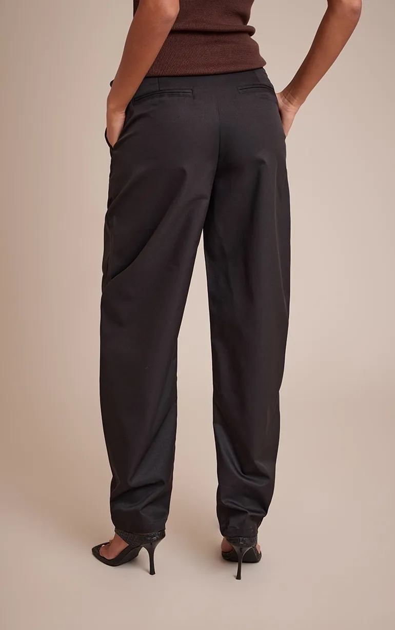 Tall Black Woven Button Trousers - 2