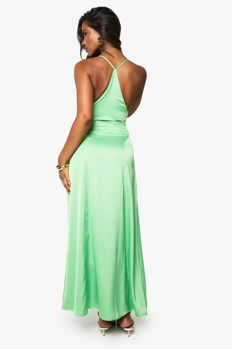 slim fit dress slacks Jluxlabel Women's Slinky Krishna One Shoulder Maxi Dress