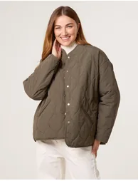 Button Front Quilted Jacket - 3
