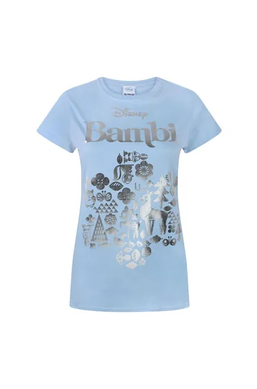 Disney Womens/Ladies Bambi Foil T-Shirt - Blue