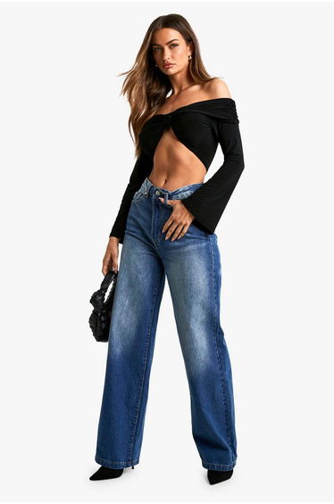 Slinky Bardot Bow Detail Top