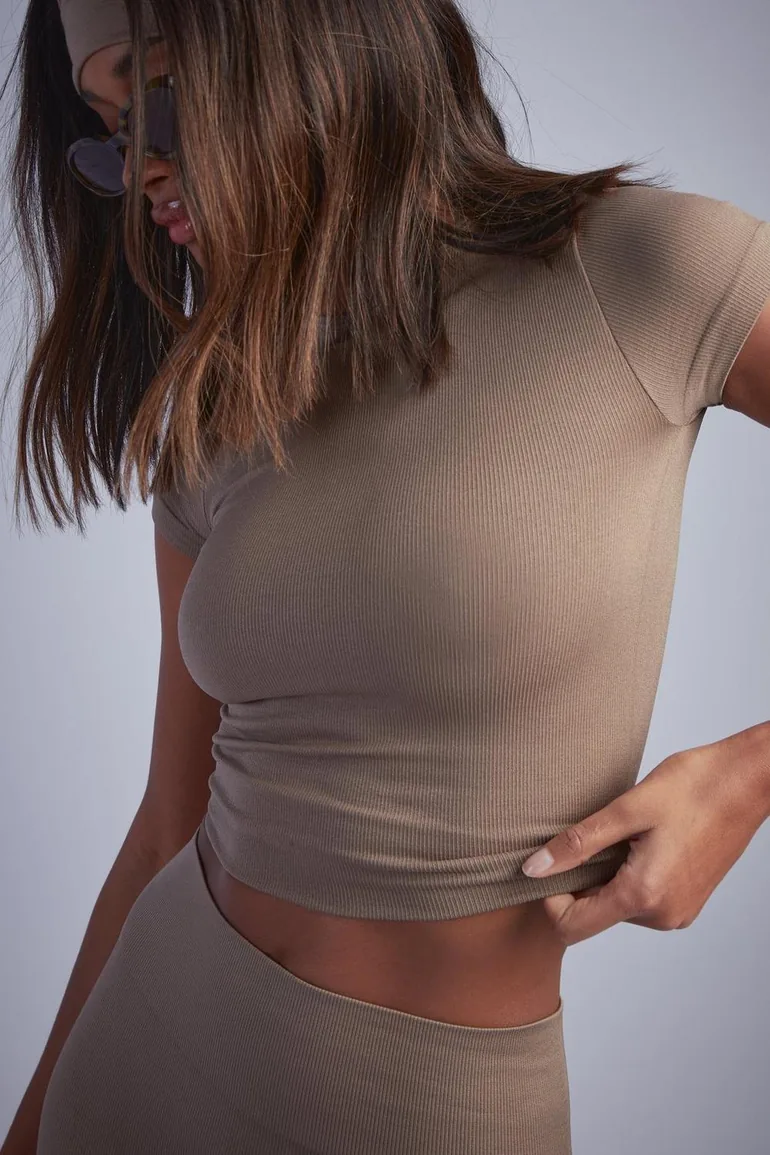 Seamless Rib Short Sleeve Top - 3
