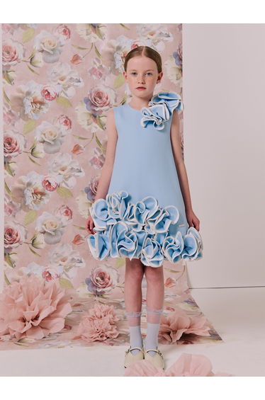 Jessie And James Girls Blossoming Love Dress in Blue