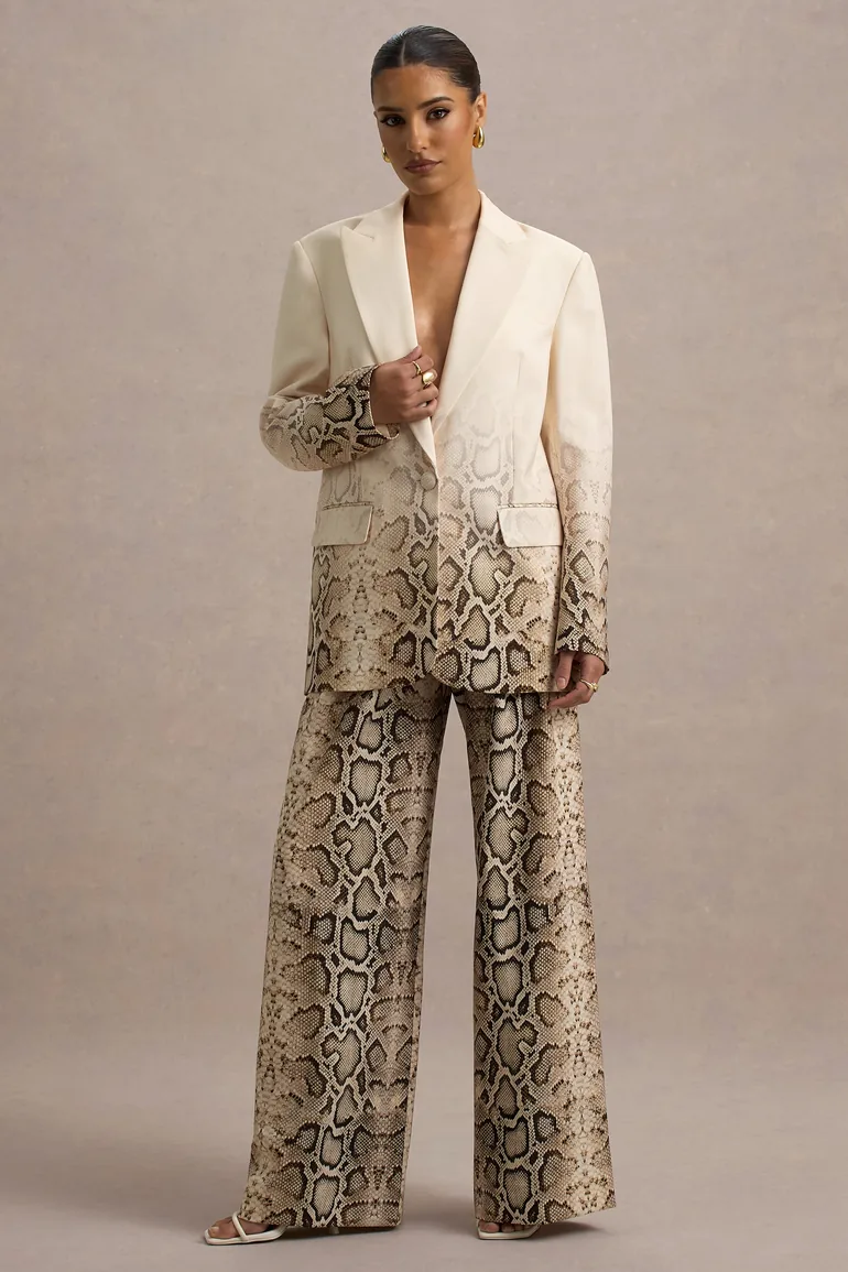 Hurley | Snake Print Ombre Longline Blazer - 3