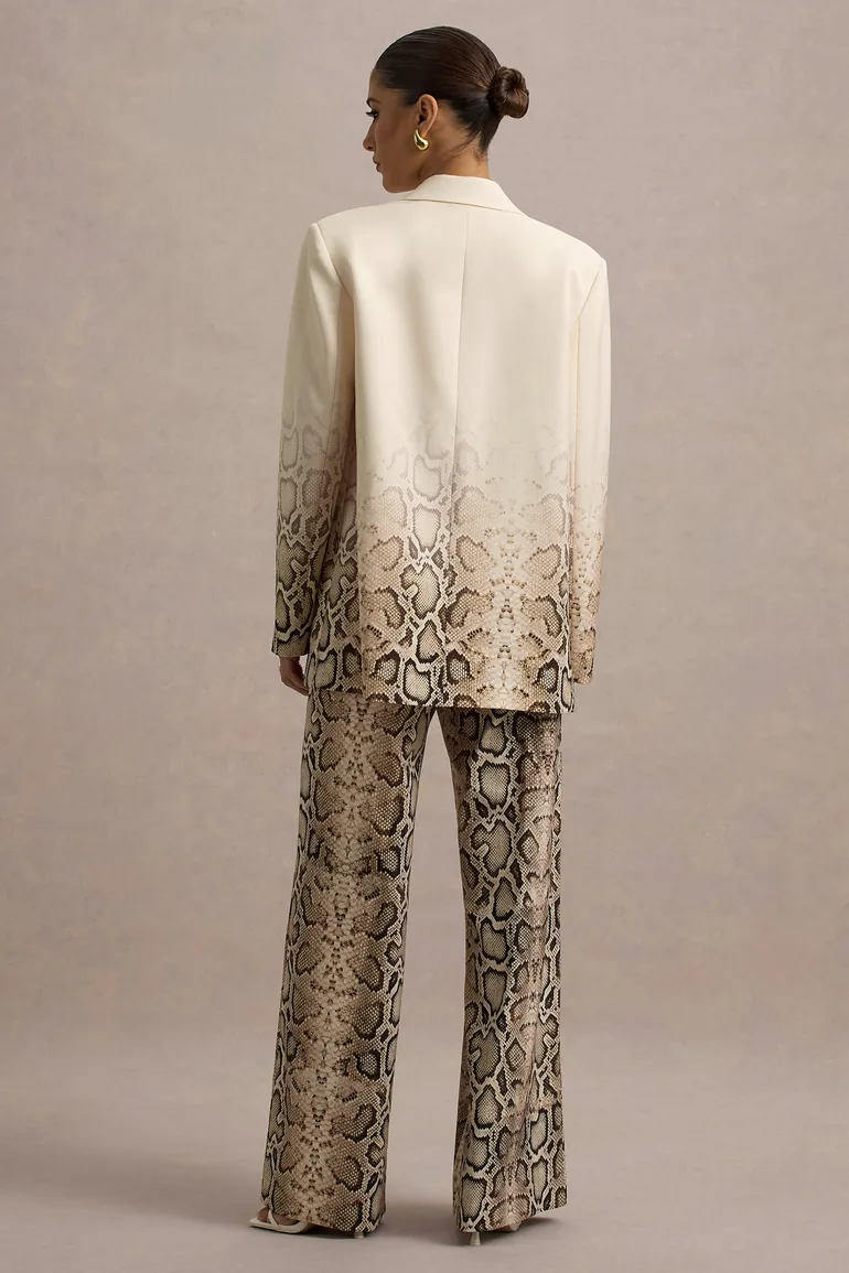 Hurley | Snake Print Ombre Longline Blazer - 2