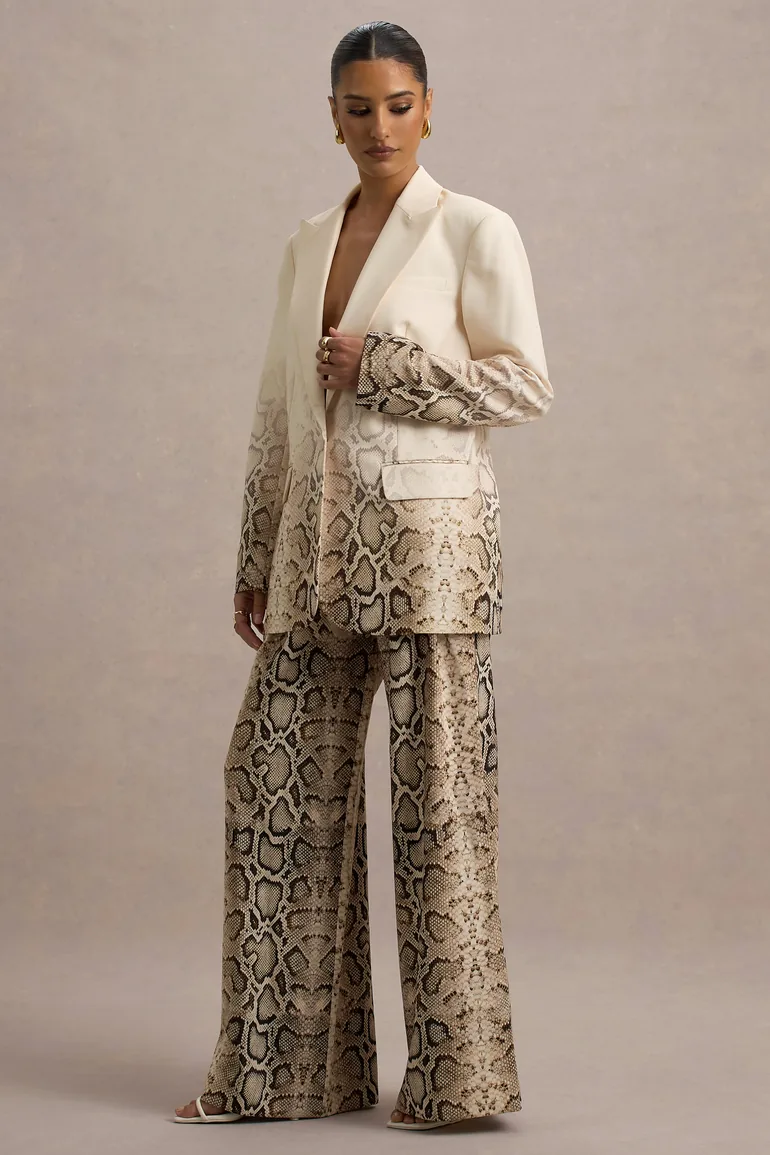 Hurley | Snake Print Ombre Longline Blazer - 4