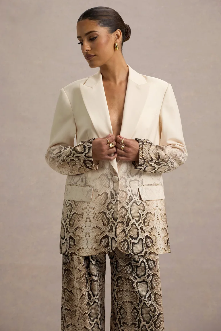 Hurley | Snake Print Ombre Longline Blazer - 1