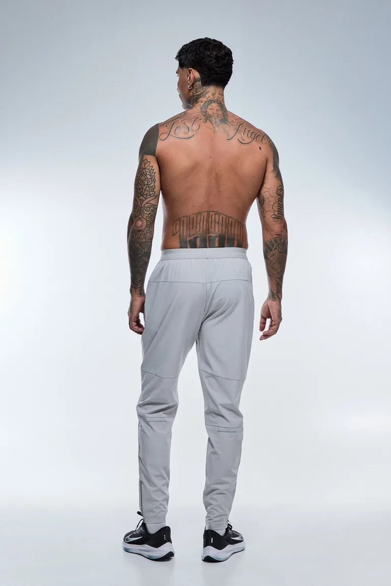 Tall Man Active Running Reflective Tapered Jogger - light grey - 2