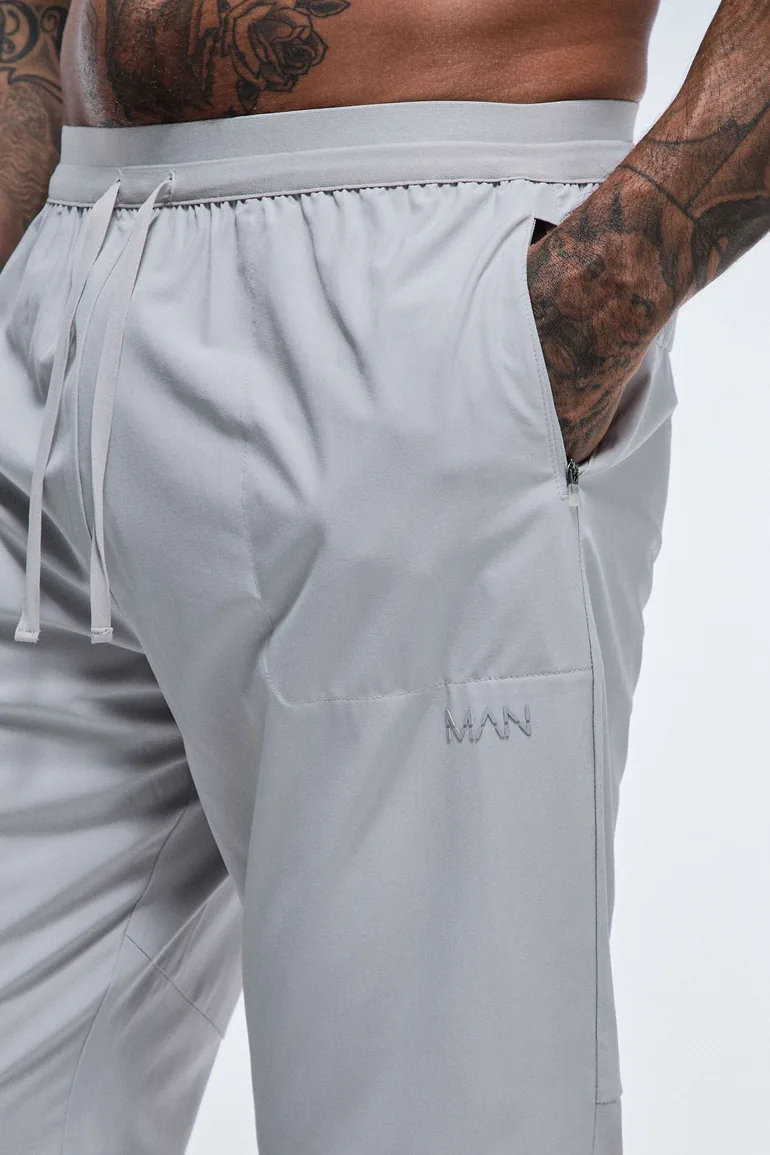 Tall Man Active Running Reflective Tapered Jogger - light grey - 3