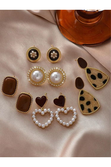Set of 5 - Assorted Embellished Earrings