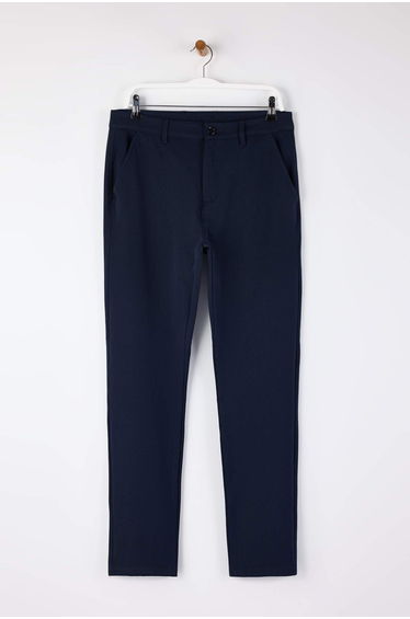 Navy blue men's relaxed fit fabric pants