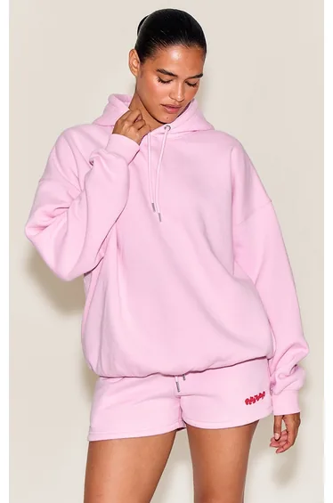 Pink Plt Studio Puff Print Oversized Hoodie