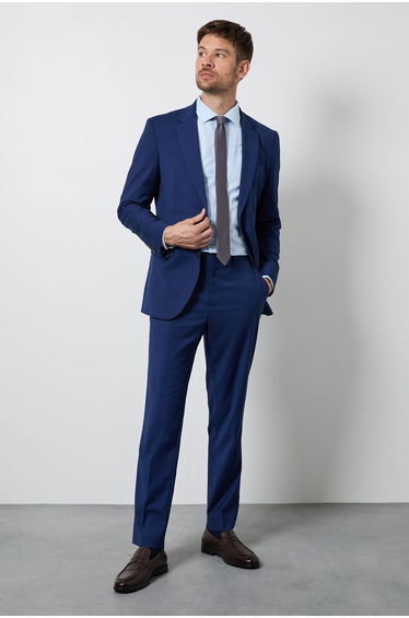 French Navy Tailored Fit Essential Suit Trousers